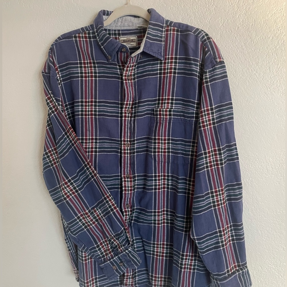 Vintage 1990s Halifax Outfitters Plaid Button Up Shirt XL